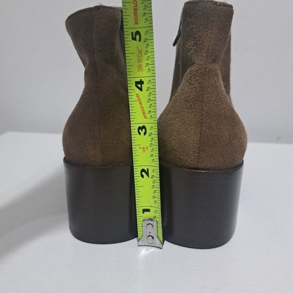 Bruno Magli Leather Suede Retro Ankle Block Heel Bootie Brown Size 8 - Picture 16 of 17